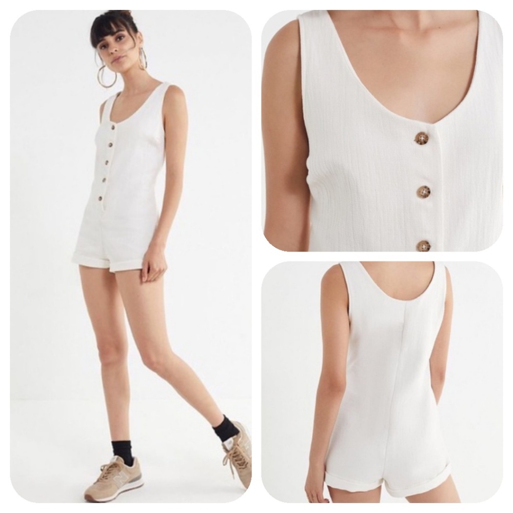 Ivory Double cloth Romper